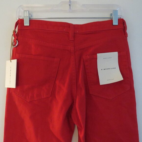SIMON MILLER Slidell Side Slit W009 Slim Boot Jeans in Red - SM Size 25 / 27 In - Picture 11 of 16